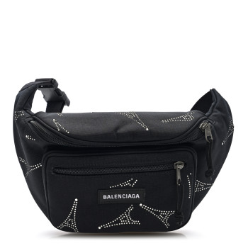 BALENCIAGA Nylon Eiffel Strassed Beltpack Black