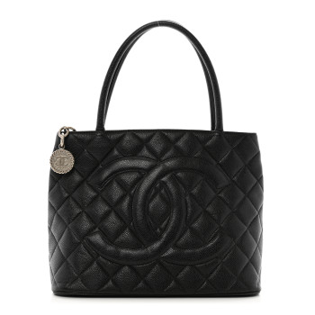 CHANEL Caviar Quilted Medallion Tote Black