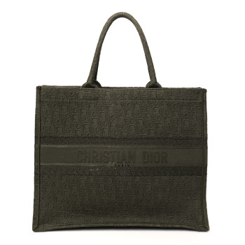 CHRISTIAN DIOR Oblique Denim Large Book Tote Green