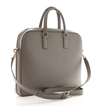 CELINE Grained Calfskin Medium Briefcase Pebble