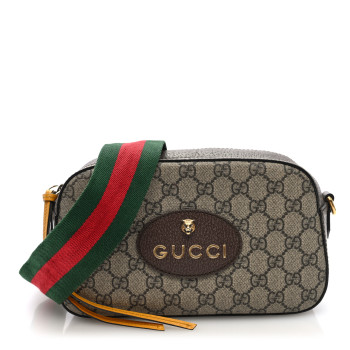 GUCCI GG Supreme Monogram Web Neo Vintage Shoulder Bag Beige New Acero Crop