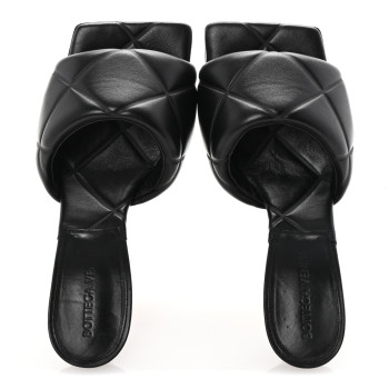BOTTEGA VENETA Nappa Quilted Rubber Lido Mule Sandals 35.5 Black