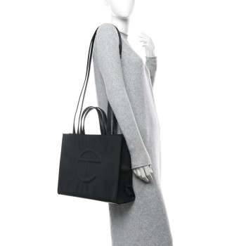 TELFAR Vegan Leather Medium Shopping Bag Black