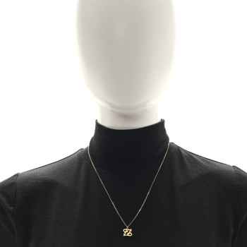 FENDI Metal Karligraphy Necklace Gold