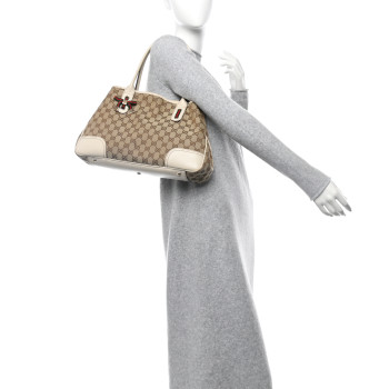 GUCCI Monogram Medium Princy Tote Off White