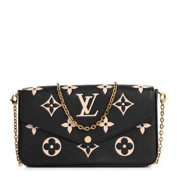 LOUIS VUITTON Empreinte Monogram Giant Felicie Pochette Black Beige