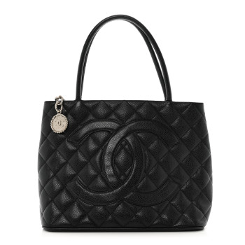 CHANEL Caviar Quilted Medallion Tote Black