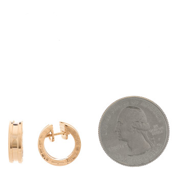 BULGARI 18K Rose Gold Small B.Zero1 Hoop Earrings