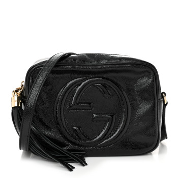 GUCCI Soft Patent Small Soho Disco Bag Black