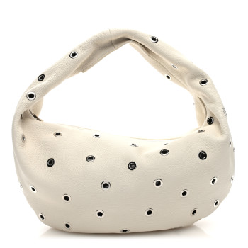 KHAITE Pebbled Calfskin Grommet Medium Olivia Hobo Dark Ivory