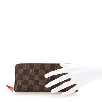 LOUIS VUITTON Damier Ebene Clemence Wallet Cherry