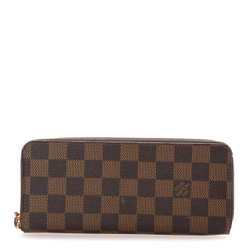 LOUIS VUITTON Damier Ebene Clemence Wallet Cherry