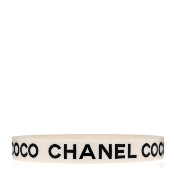 CHANEL Resin Coco Bangle Bracelet White Black