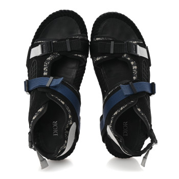 CHRISTIAN DIOR Technical Fabric Oblique Mens Atlas Sandals 44 Black Blue