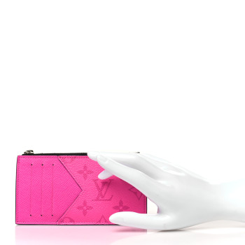 LOUIS VUITTON Taigarama Coin Card Holder Fuchsia