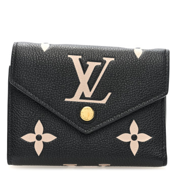 LOUIS VUITTON Empreinte Monogram Giant Victorine Wallet Black Beige