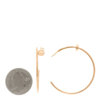 CARTIER 18K Pink Gold Large Juste Un Clou Hoop Earrings
