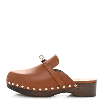 HERMES Heritage Calfskin Carlotta Mules 35 Naturel