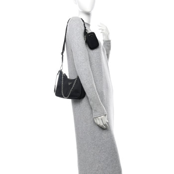 PRADA Nylon Re-Edition 2005 Shoulder Bag Black