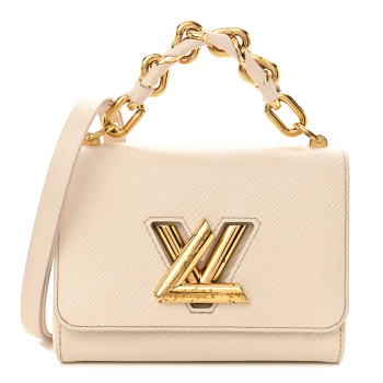 LOUIS VUITTON Epi Twist Braided Chain Shoulder Bag PM Quartz White
