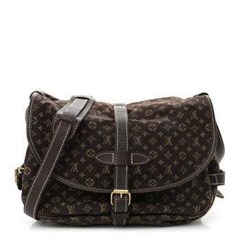 LOUIS VUITTON Monogram Mini Lin Saumur Ebene