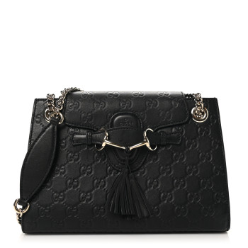 GUCCI Guccissima Small Emily Shoulder Bag Black
