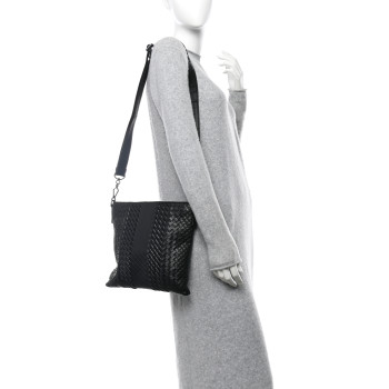 BOTTEGA VENETA Nappa Intrecciato VN Crossbody Messenger Bag Black