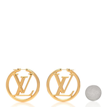 LOUIS VUITTON Metal Louise Hoop Earrings Gold