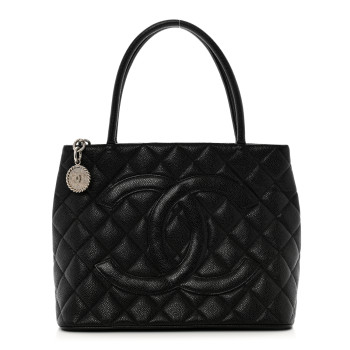 CHANEL Caviar Quilted Medallion Tote Black