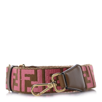 FENDI Ribbon Vitello King FF 1974 Adjustable Strap You Marrone Pink