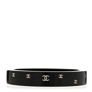 CHANEL Resin CC Bangle Black