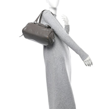 CHANEL Caviar Square Stitched Bowler Grey