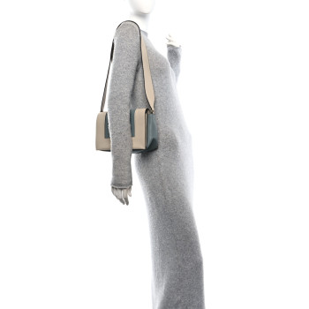 CELINE Shiny Smooth Calfskin Medium Frame Shoulder Bag Grege Storm