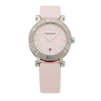 TIFFANY Stainless Steel Satin 30mm Atlas Belt Quartz Watch Pink