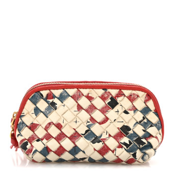 BOTTEGA VENETA Nappa Intrecciato Cosmetic Case Multicolor