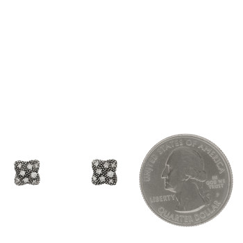 DAVID YURMAN Sterling Silver Diamond Midnight Melange Quatrefoil Earrings
