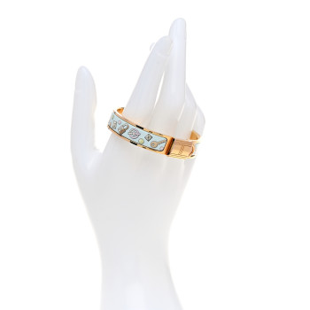 HERMES Enamel Narrow Clic Cadenas Locky Me Bracelet PM Songe Pastel