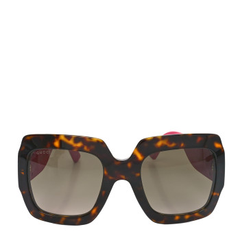 GUCCI Square Frame GG0102S Sunglasses Glitter Pink Multi