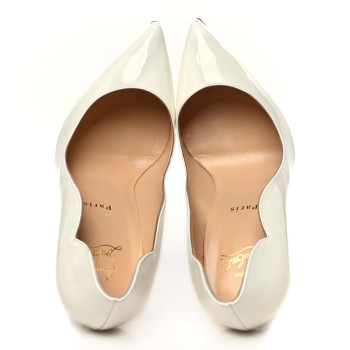 CHRISTIAN LOUBOUTIN Patent Hot Chick 100 Pumps 40 White