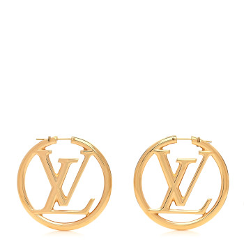 LOUIS VUITTON Metal Louise Hoop Earrings Gold