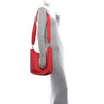 HERMES Taurillon Clemence Evelyne III PM Rose Jaipur