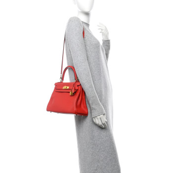 HERMES Evercolor Kelly Retourne 28 Rouge Tomate