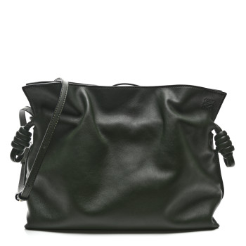 LOEWE Nappa Calfskin Medium Flamenco Knot Clutch Avocado Green