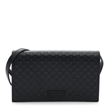 GUCCI Microguccissima Crossbody Wallet Black