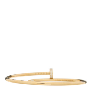 CARTIER 18K Yellow Gold Diamond Small Juste Un Clou Bracelet 15