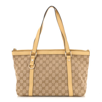 GUCCI Monogram Medium Abbey Tote Yellow