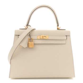 HERMES Epsom Kelly Sellier 25 Craie