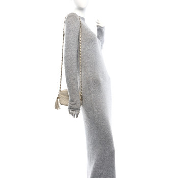 CHANEL Caviar Quilted Mini Coco Tassel Camera Case White