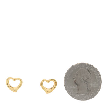 TIFFANY 18K Yellow Gold 11mm Elsa Peretti Open Heart Earrings
