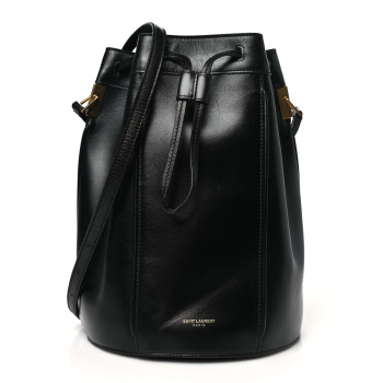 SAINT LAURENT Smooth Calfskin Medium Talitha Bucket Bag Black